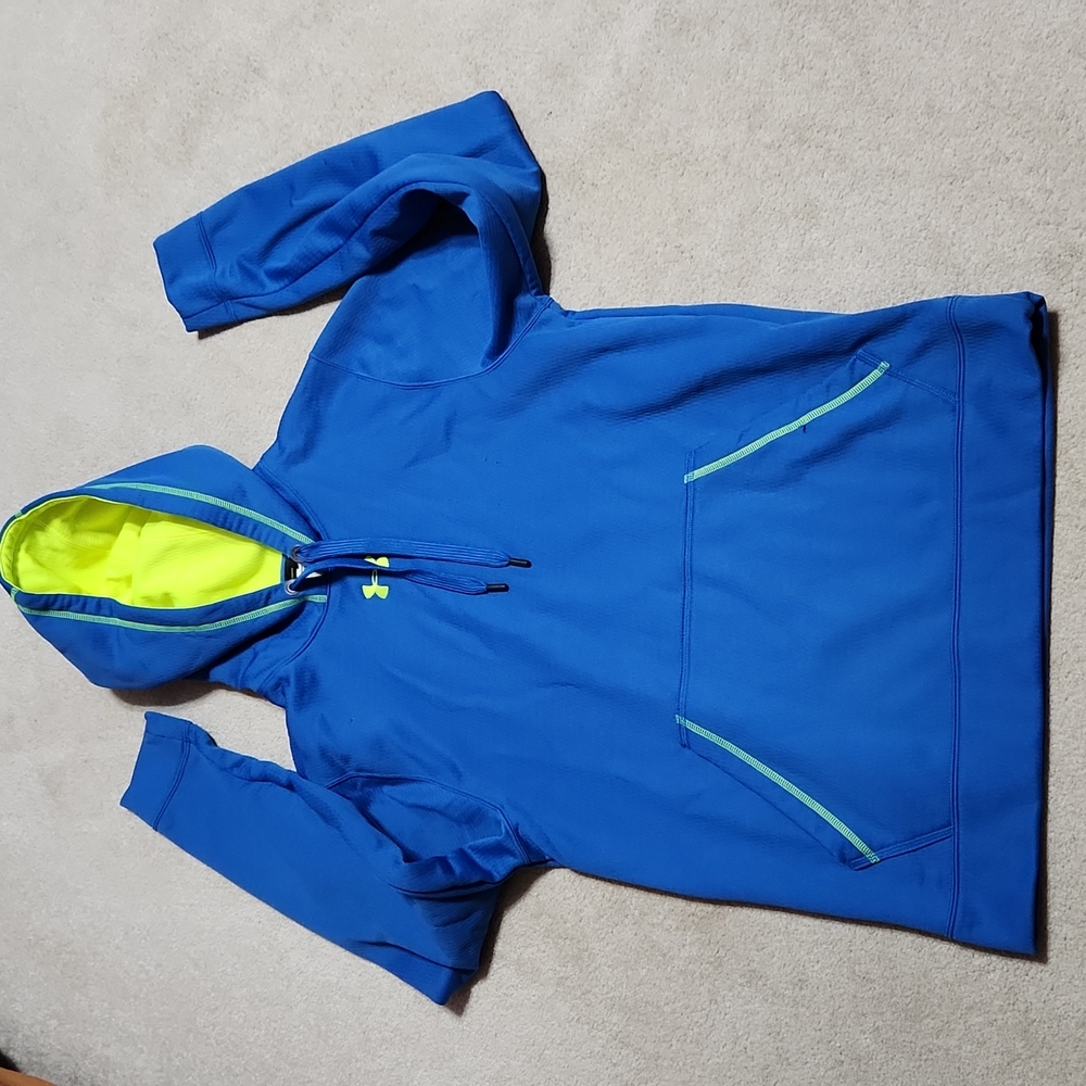 Under Armour Cobalt Blue and Yellow Sweatshirt - Small